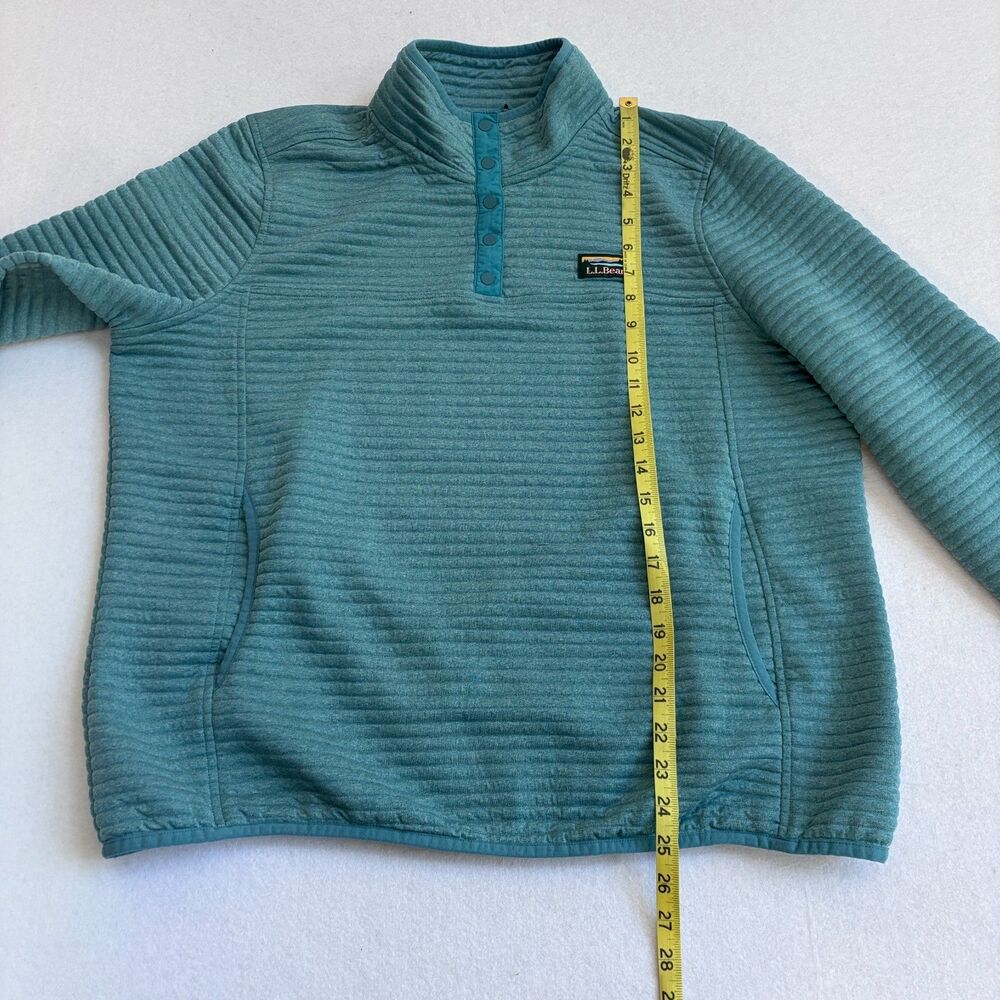 LL Bean Airlight Knit Pullover Sweatshirt Women XL Petite Blue Outdoor Camp Hike - Picture 5 of 7